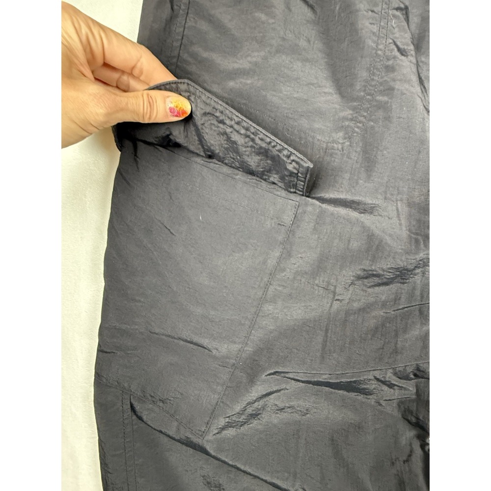 Old Navy Quick Dry Pants Women‎ L Black High Rise Cargo Joggers Balloon Nylon - Picture 3 of 13